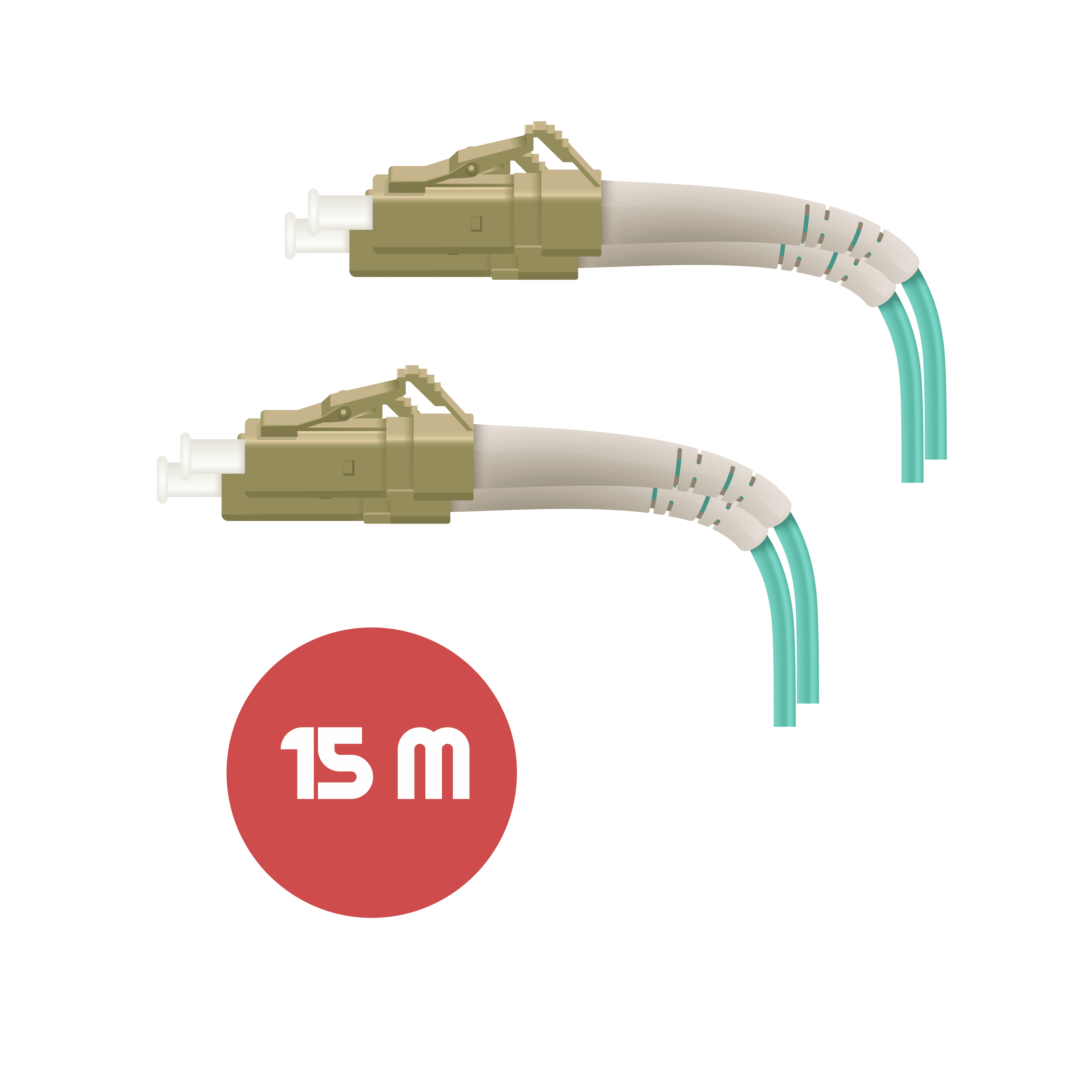 Патч-корд LC(PC) - LC(PC) DX MM OM3 3мм LSZH - 15м