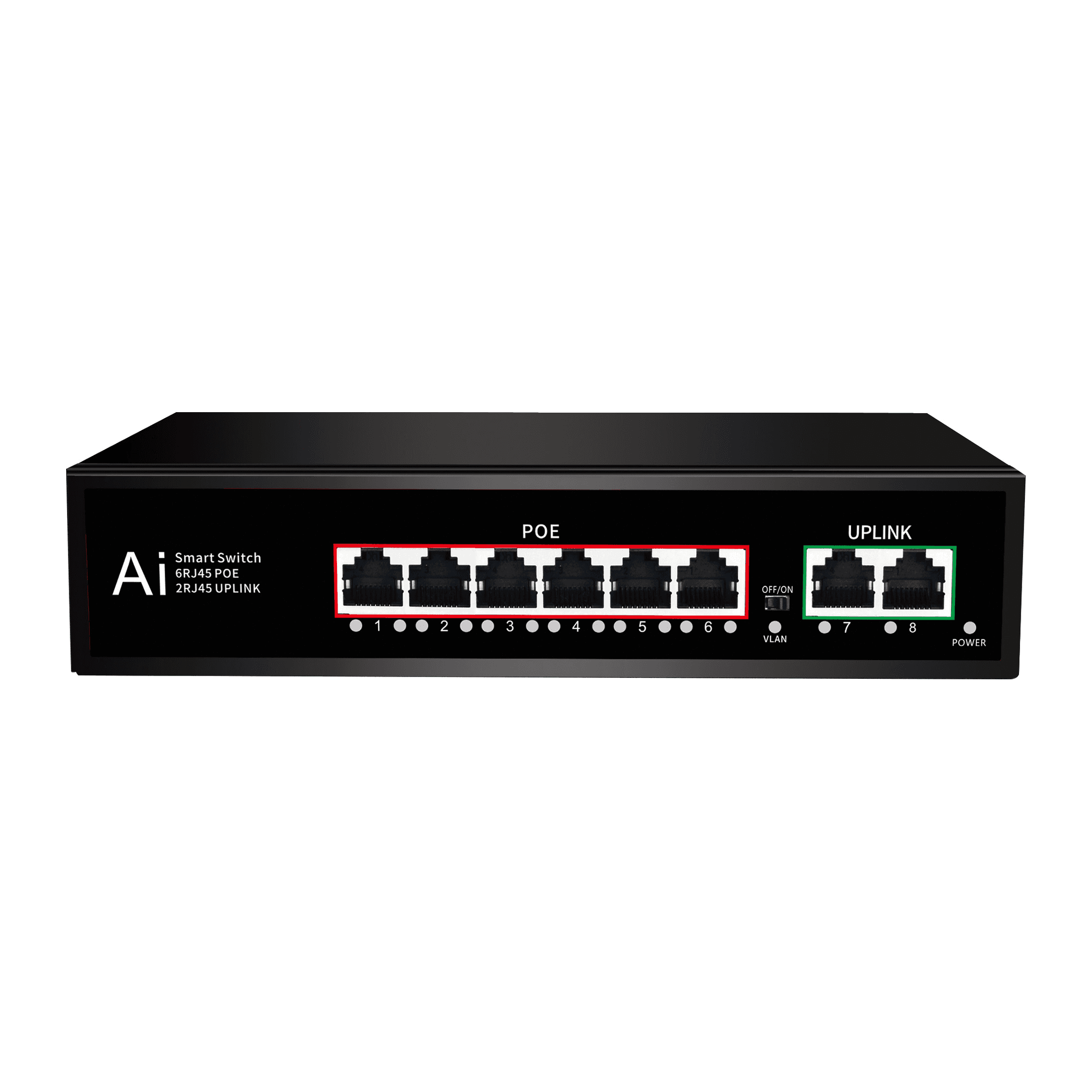 Коммутатор неуправляемый POE FT-S116TP-2T 6*10/100/1000M RJ45 POE, 2*10/100M/1000 RJ45, корпус металл