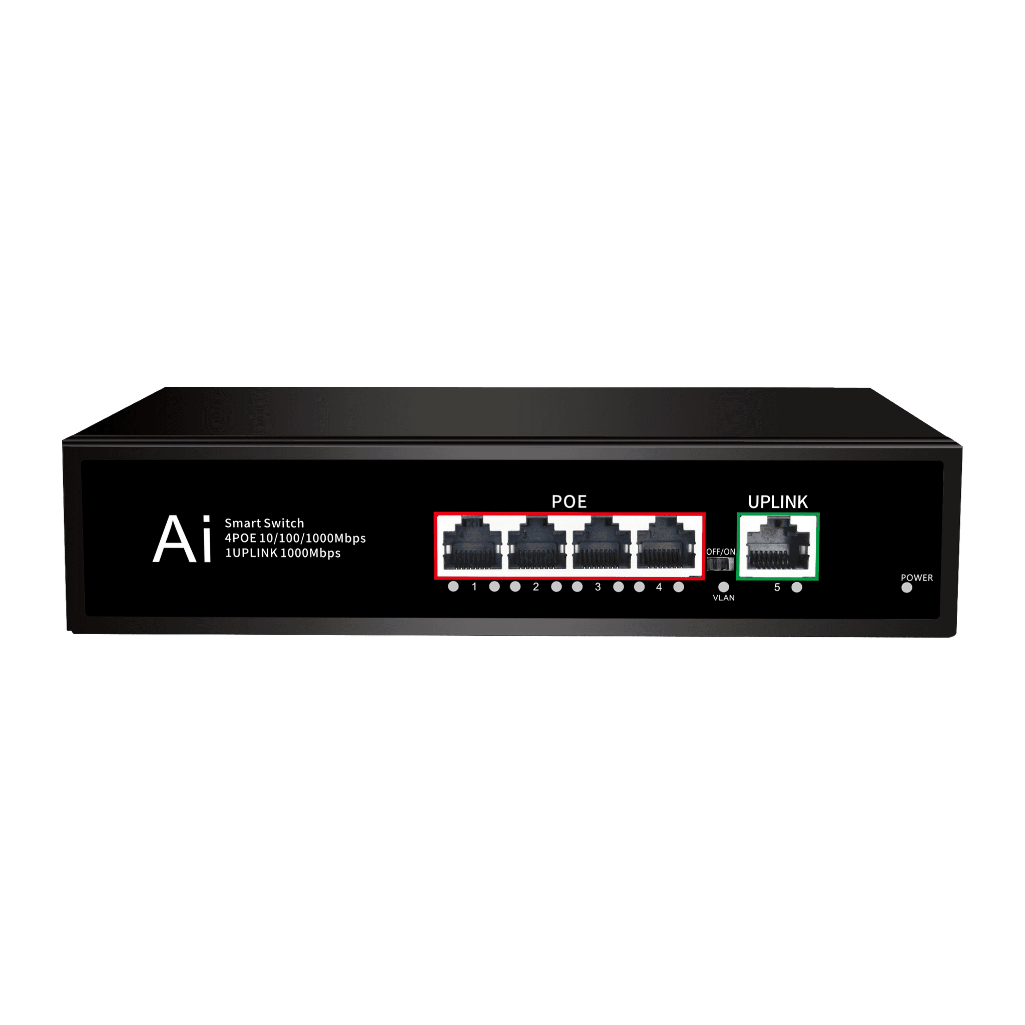 Коммутатор неуправляемый POE FT-S114TP-1T 4*10/100/1000M RJ45 POE, 10/100M/1000 RJ45, корпус металл