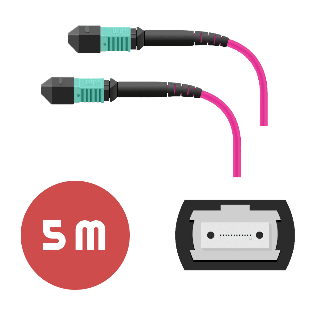 Патч-корд MPO/UPC FF 12F MM OM4 LSZH - 5м