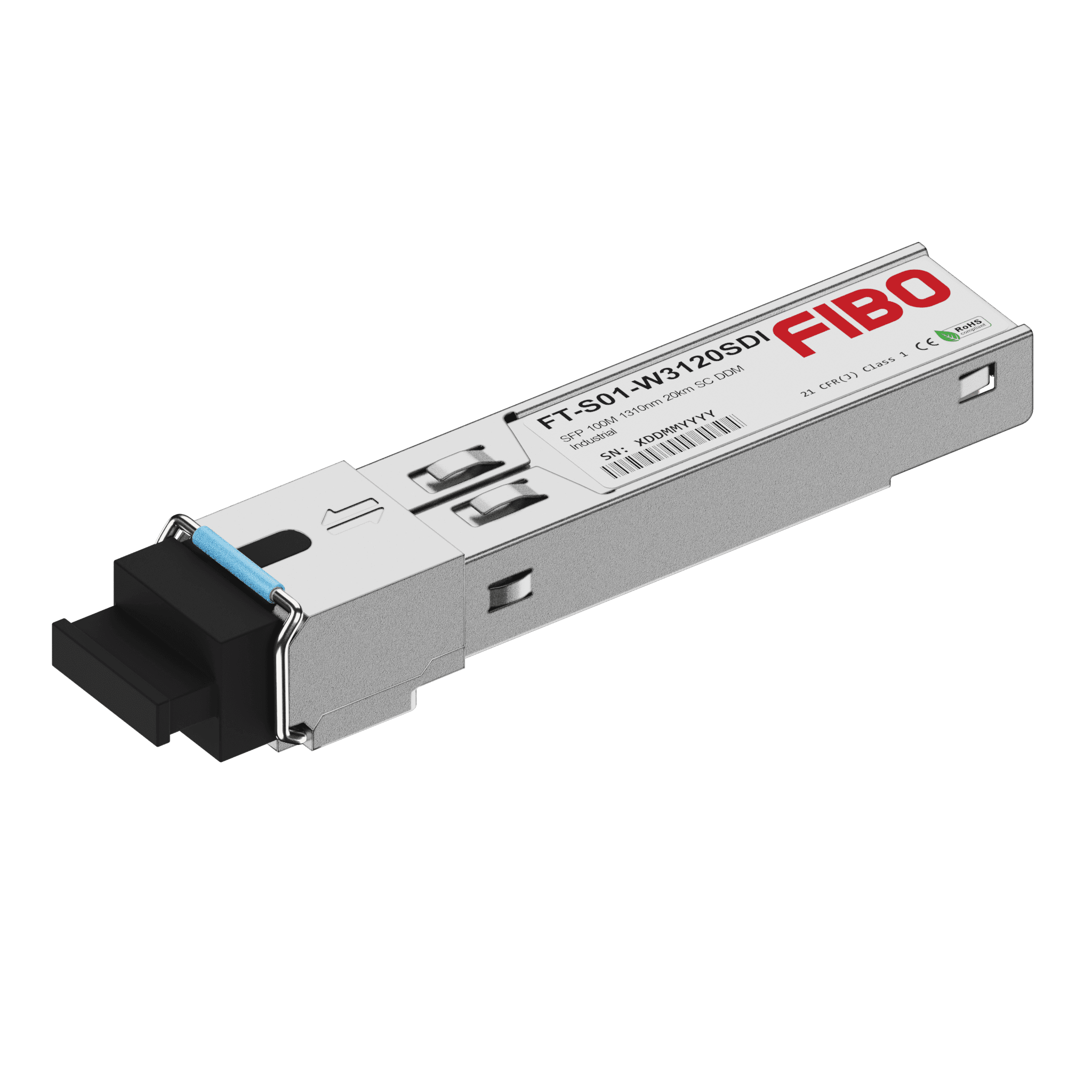 100BASE-BX-U-I SFP промышленный модуль 1310/1550нм 20км