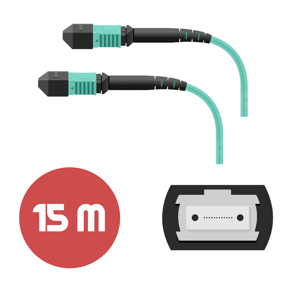 Патч-корд MPO/UPC FF 12F MM OM3 LSZH - 15м
