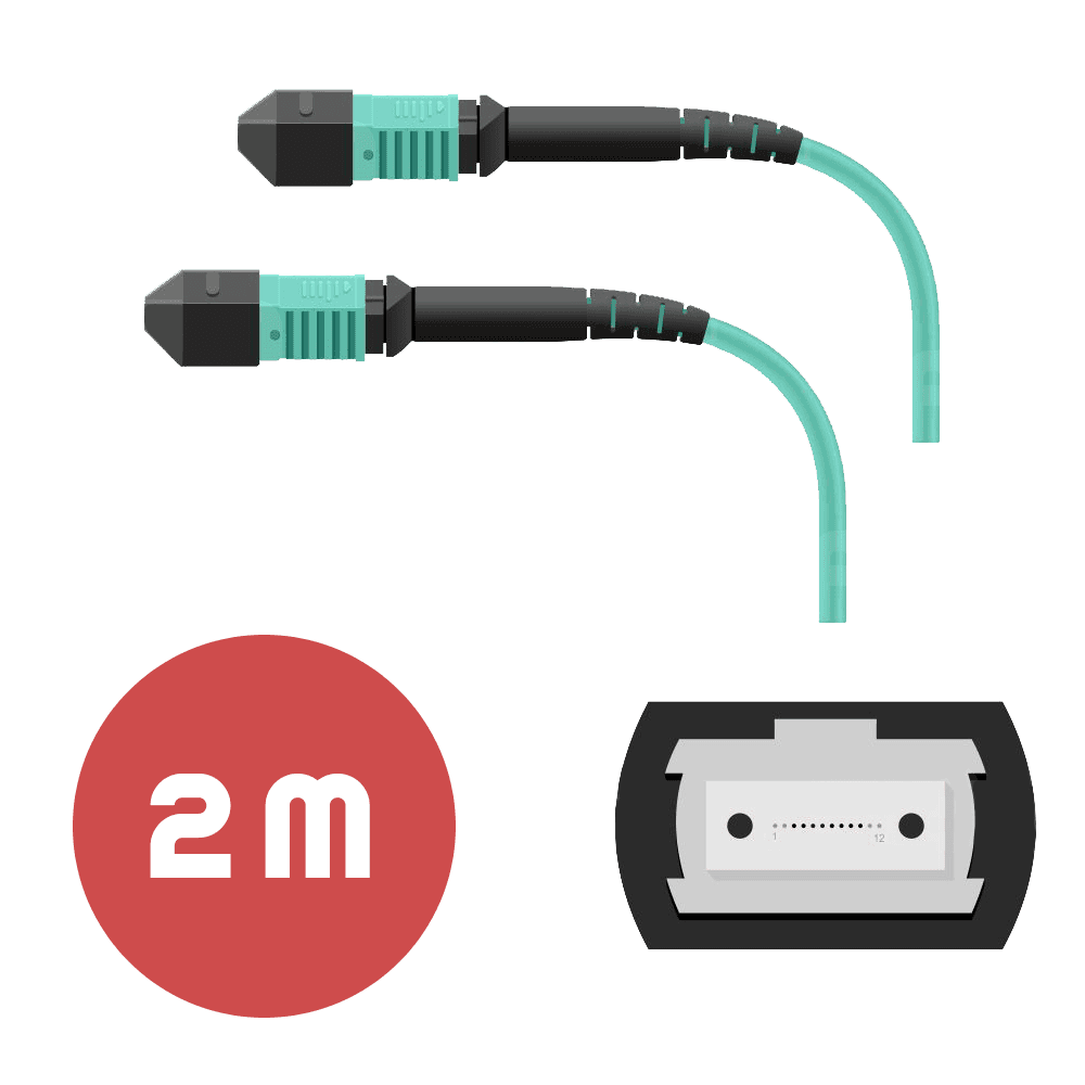 Патч-корд MPO/UPC FF 8F MM OM3 LSZH - 2м