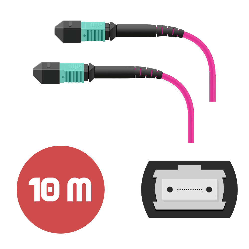 Патч-корд MPO/UPC FF 12F MM OM4 LSZH - 10м