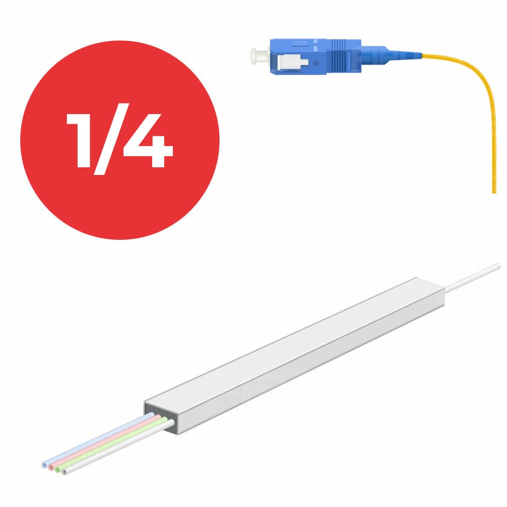 Оптический cплиттер PLC 1×4, SC/UPC 1.5m, Ø 0.9mm