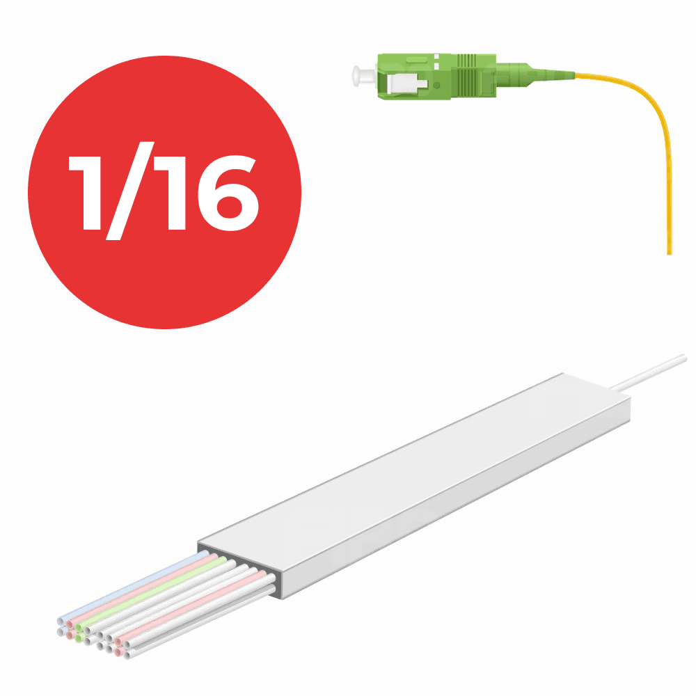 Оптический сплиттер PLC 1×16, SC/APC 1m, Ø 0.9mm