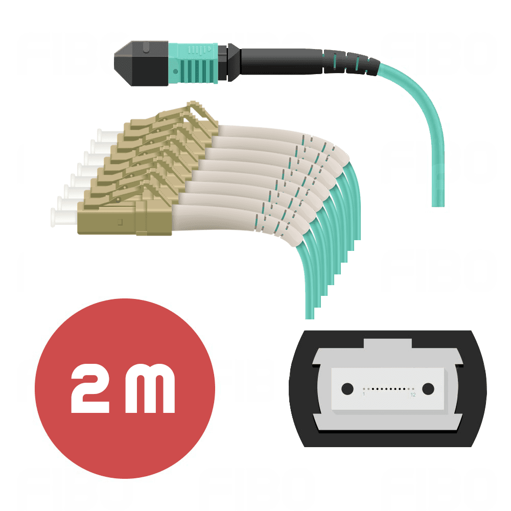Патч-корд MPO/UPC-8LC/UPC MM OM3 LSZH - 2м
