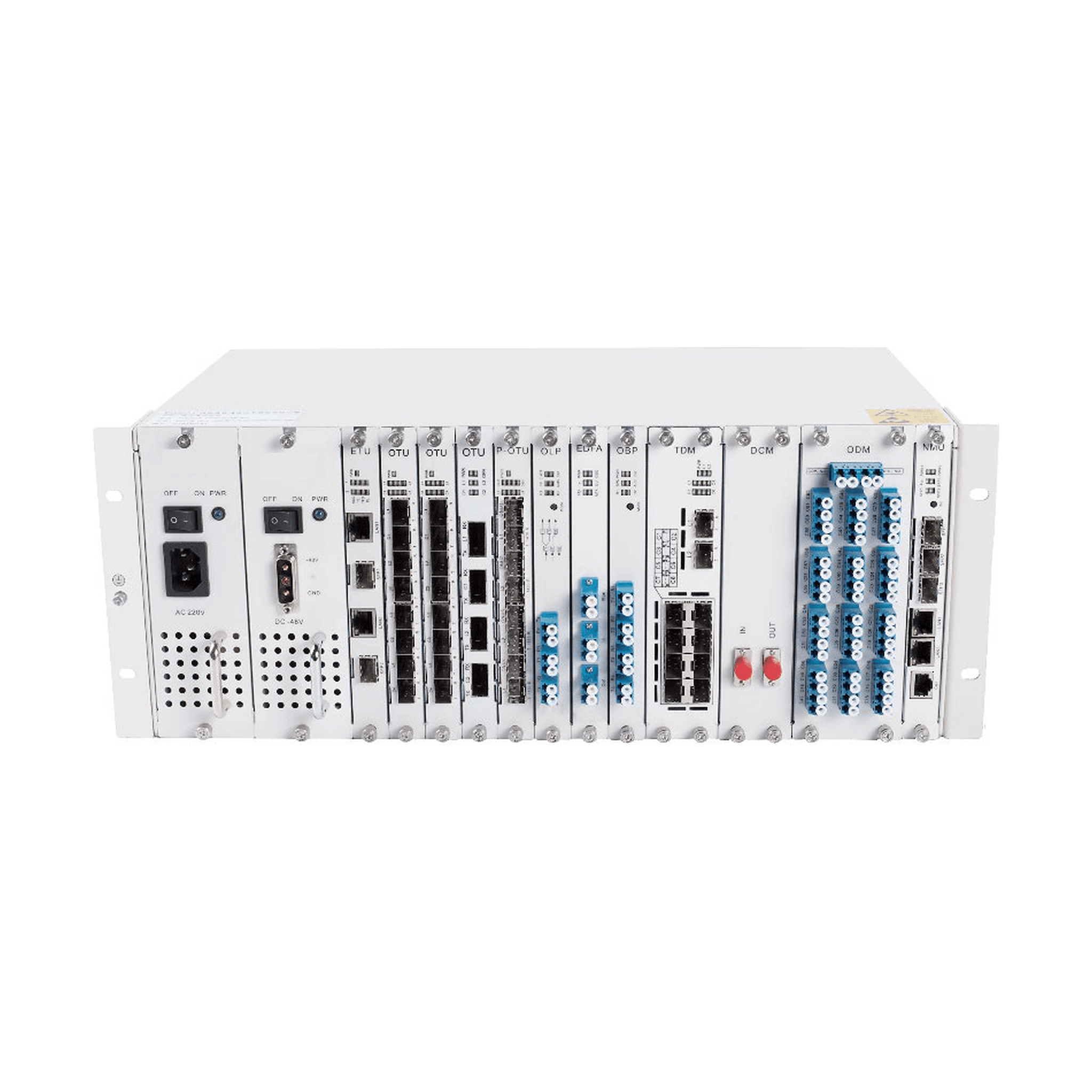 FT-MCH164, Шасси для системы спектрального уплотнения, 16 слотов, 4U, 2БП AC+DC