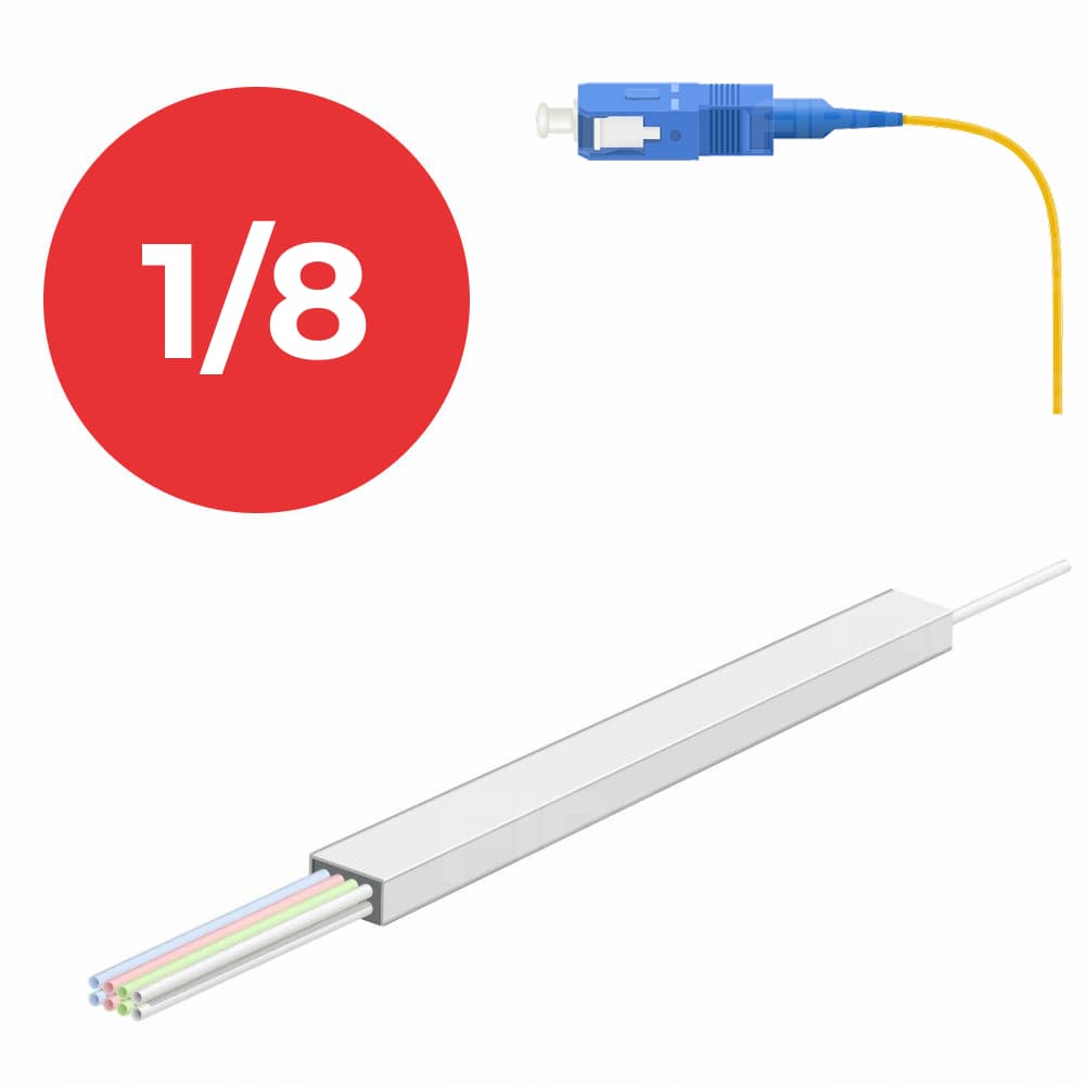 Оптический cплиттер PLC 1×8, SC/UPC 1.5m, Ø 0.9mm