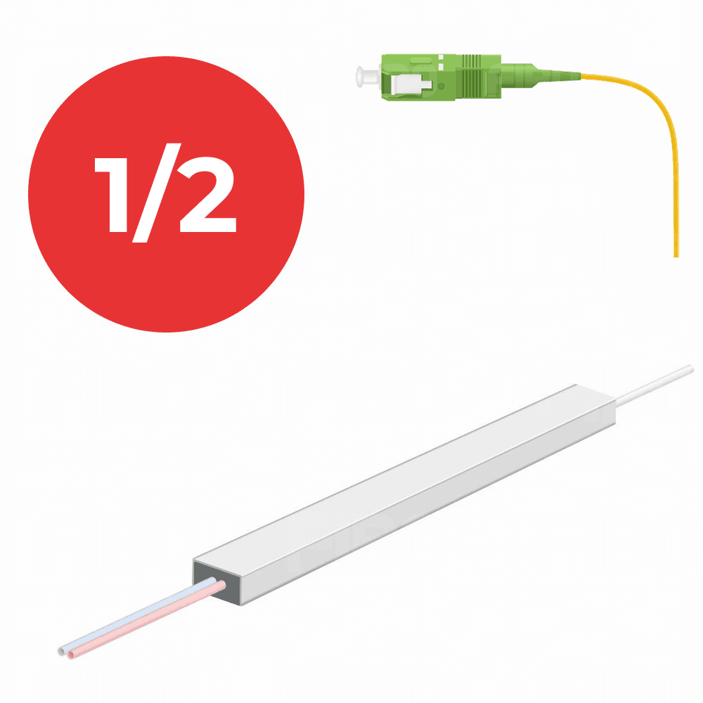Оптический cплиттер PLC 1×2, SC/APC 1m, Ø 0.9mm
