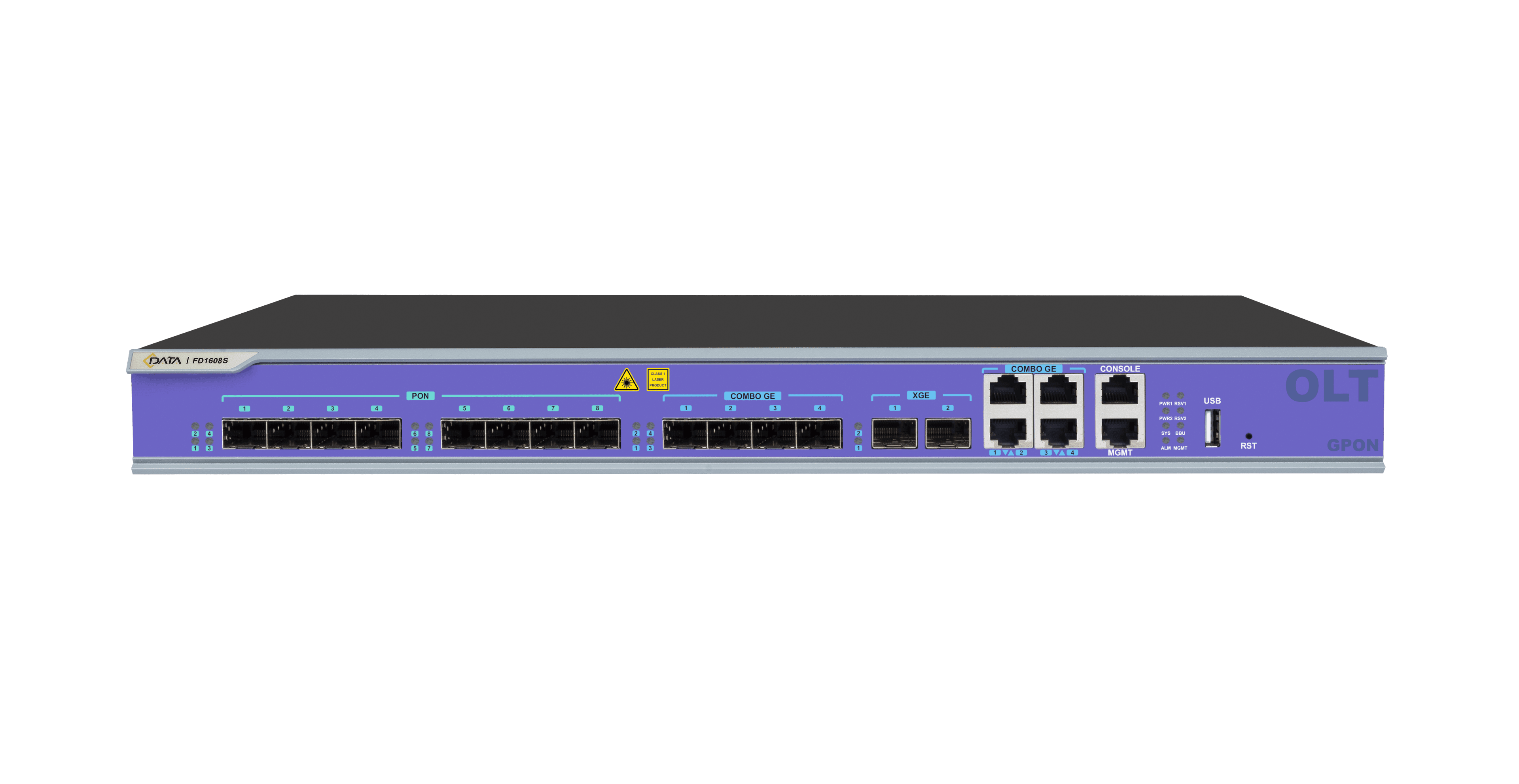 Оптический линейный терминал C-Data GPON FD1608S-B1 (8 портовый ОЛТ)с 8 портами GPON (SFP), 4 GE комбо-порта, 2 SFP+ порта, 2 БП АC, web 3.0