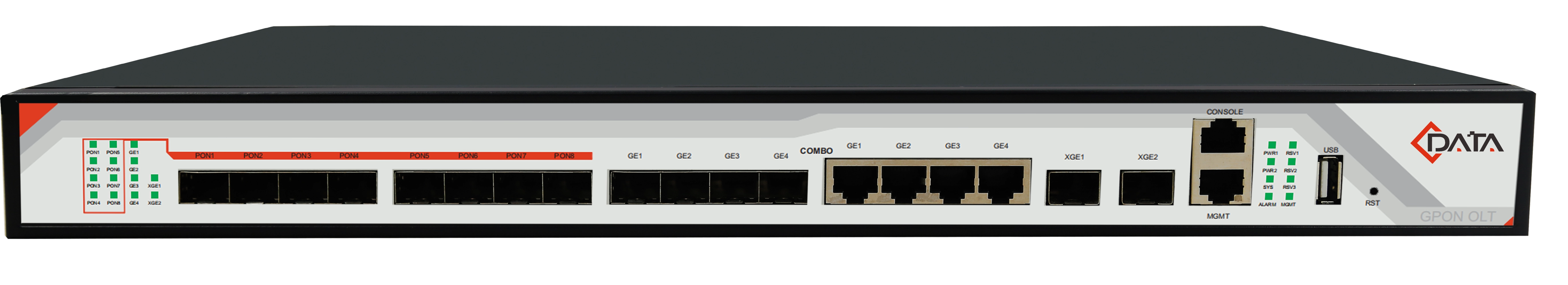Оптический линейный терминал OLT C-Data GPON FD1608S-B1 (8 портовый ОЛТ)с 8 портами GPON (SFP), 4 GE комбо-порта, 2 SFP+ порта, 2 БП АC #1